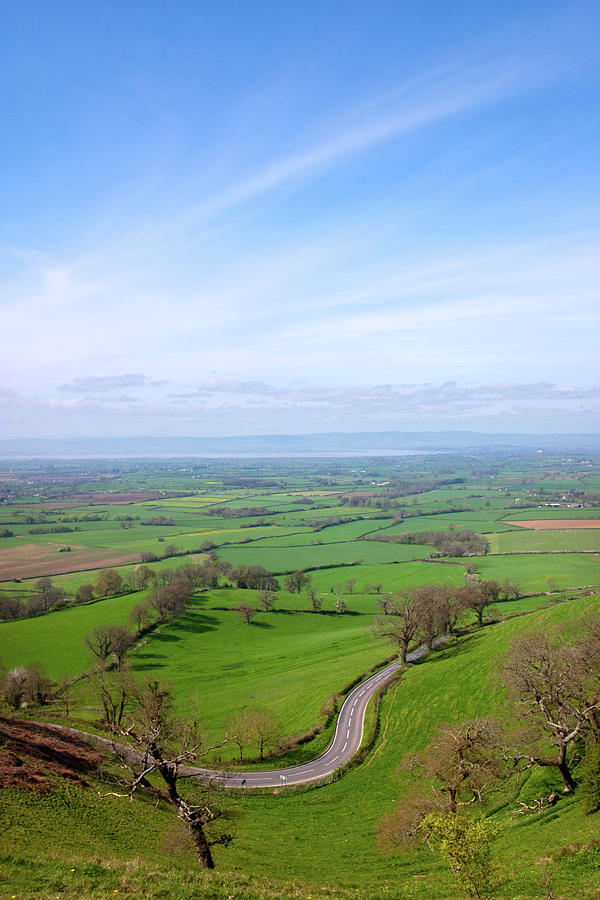 Scenic Cotswolds - Coaley Peak Viewpoint, winding road #1 Photograph by Seeables Visual Arts