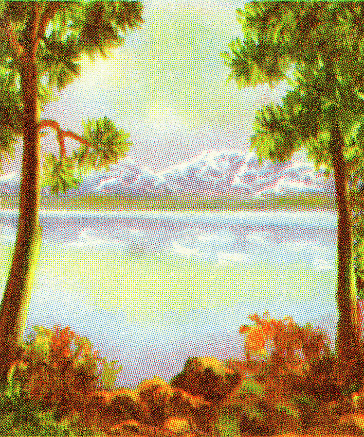 Nature Drawing - Scenic Lake #1 by CSA Images
