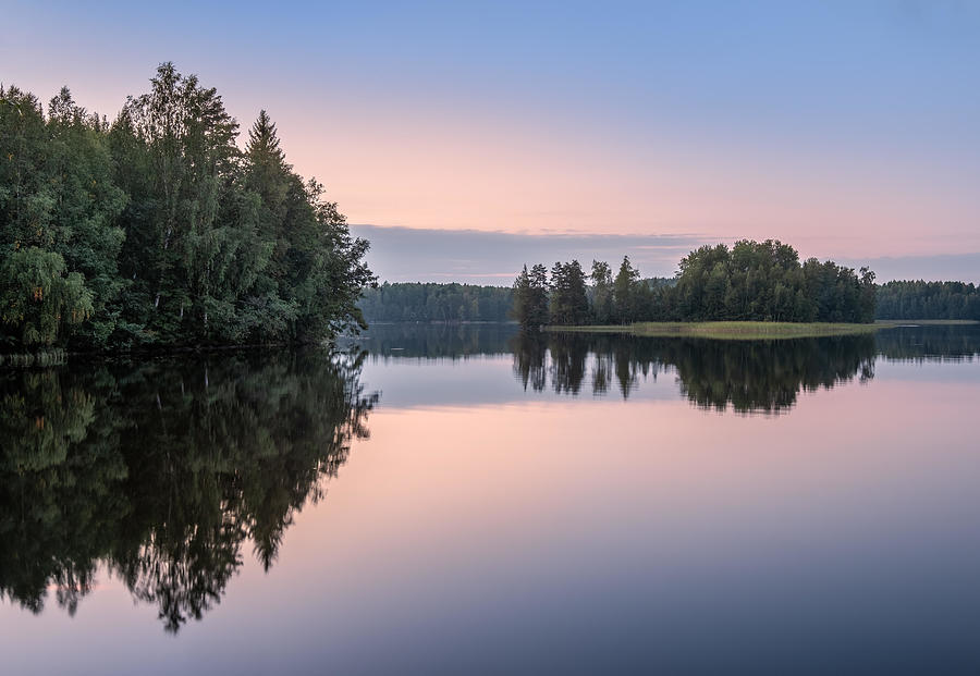 Sunset Photograph - Scenic Lake Landscape With Sunset #1 by Jani Riekkinen