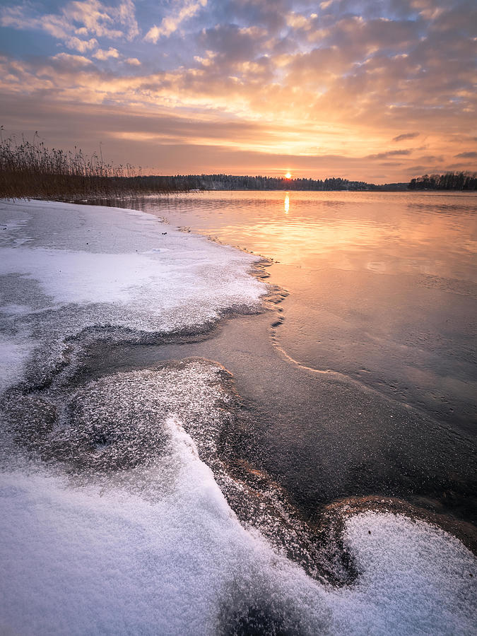 Winter Photograph - Scenic Winter Landscape With Frozen #1 by Jani Riekkinen
