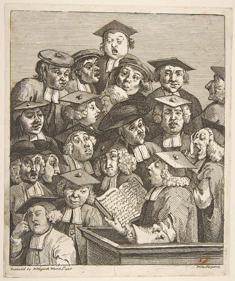 William Hogarth Drawing - Scholars at a Lecture #2 by William Hogarth