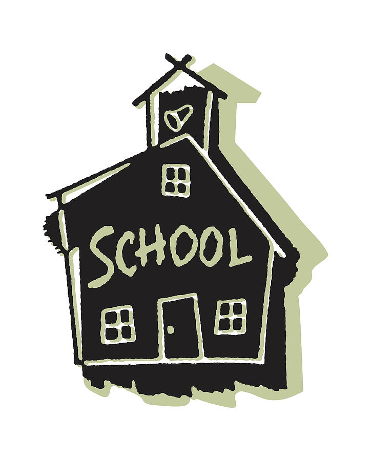 Architecture Drawing - Schoolhouse with Chalk Writing #1 by CSA Images