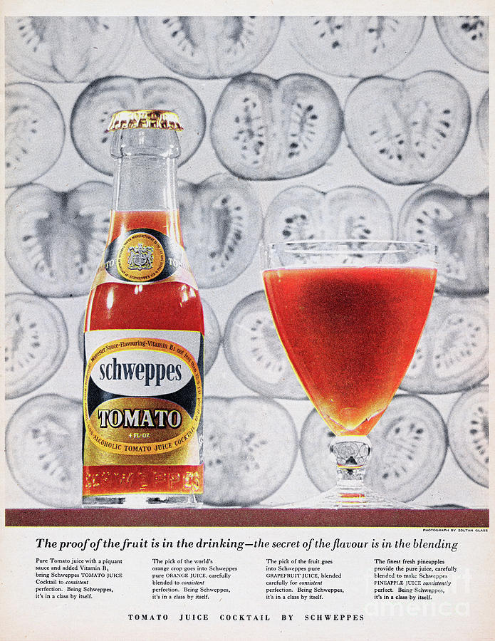 Schweppes Tomato Juice #1 Photograph by Picture Post