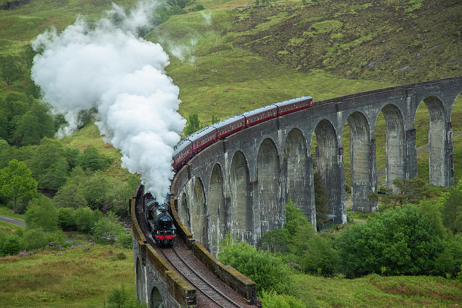 Scotland The Jacobite Train On Elevated Photograph by Jaynes Gallery ...