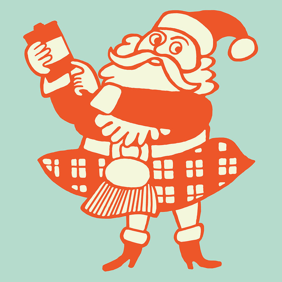 Christmas Drawing - Scottish Santa #1 by CSA Images