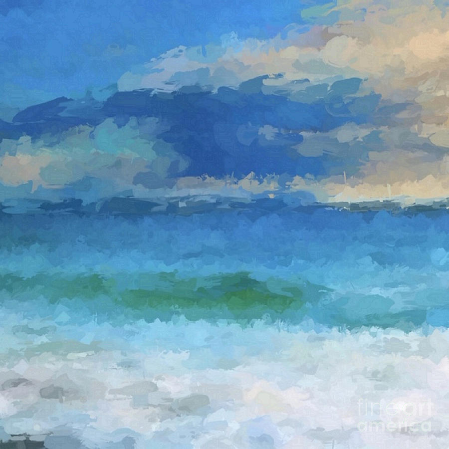 Sea and Beach abstract #1 Mixed Media by Anthony Fishburne