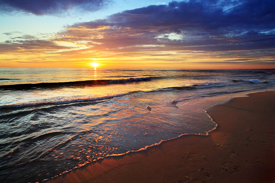 Sea And Sunset Beach #1 Photograph by Konradlew