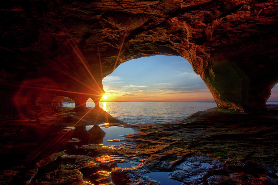 Sea Caves on Lake Superior Photograph by Alex Nikitsin