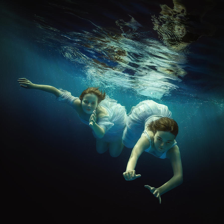 Girl Photograph - Sea Nymphs by Dmitry Laudin