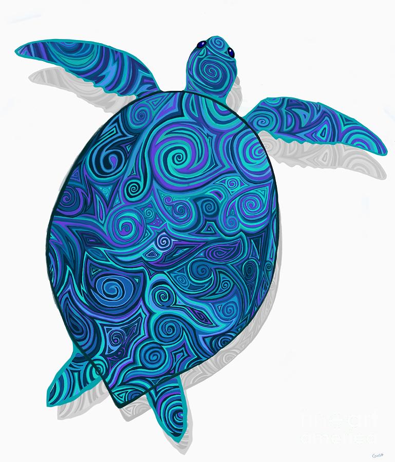 Sea Turtle #1 Digital Art by Nick Gustafson