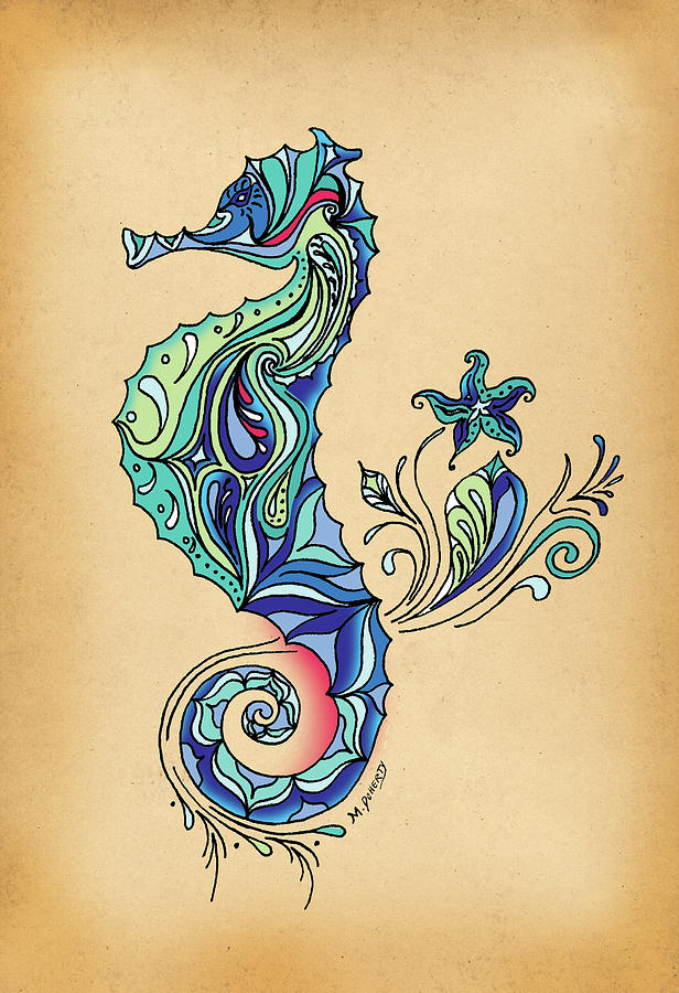 Seahorse Painting - Seahorse #1 by Green Girl Canvas