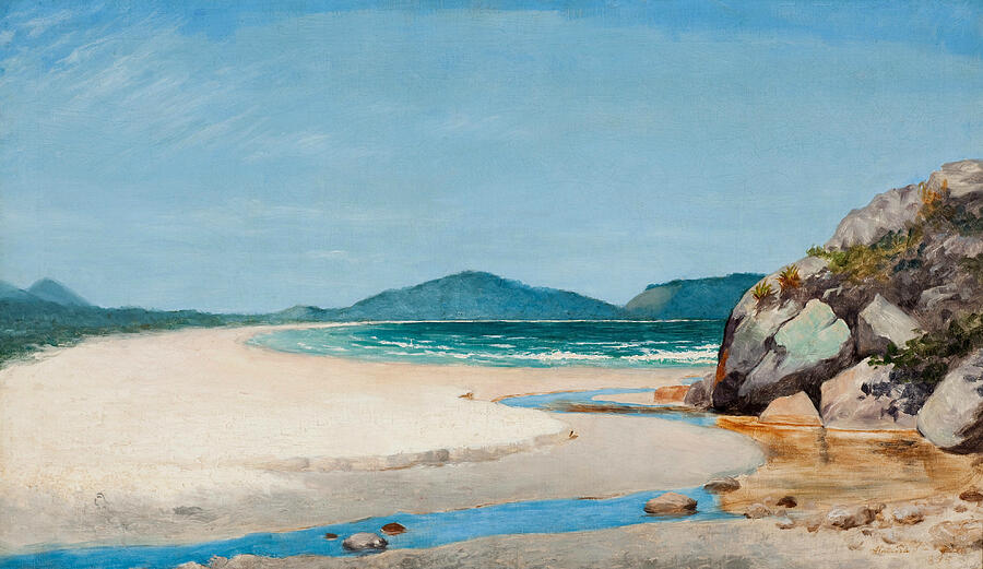 Seascape, Guaruja, from 1895 Painting by Almeida Junior