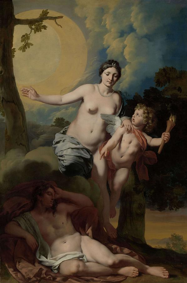 Selene and Endymion. #1 Painting by Gerard de Lairesse