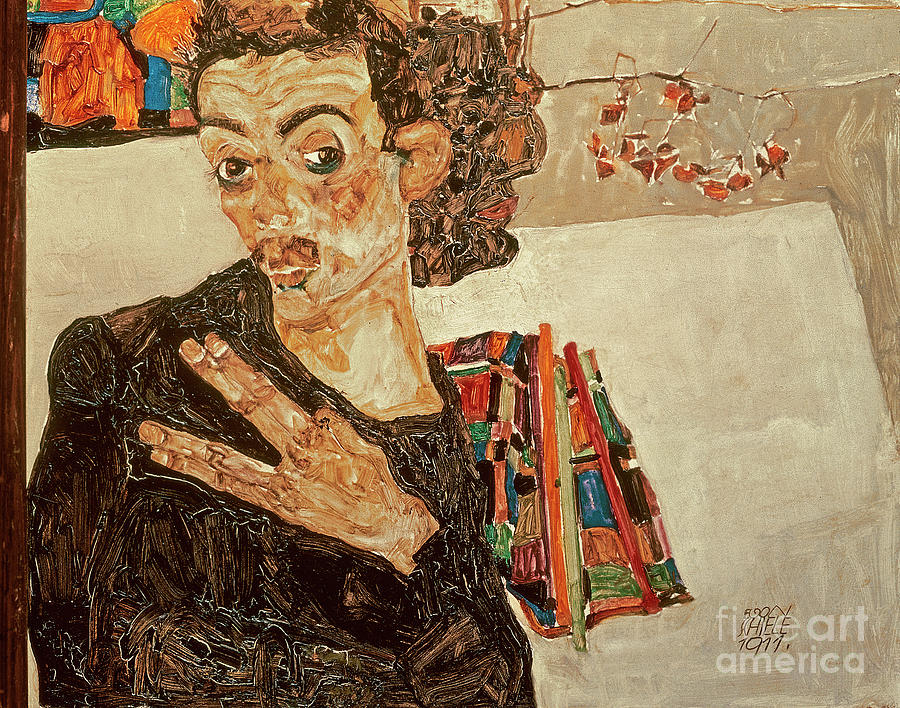 Self Portrait, 1911 Painting by Egon Schiele