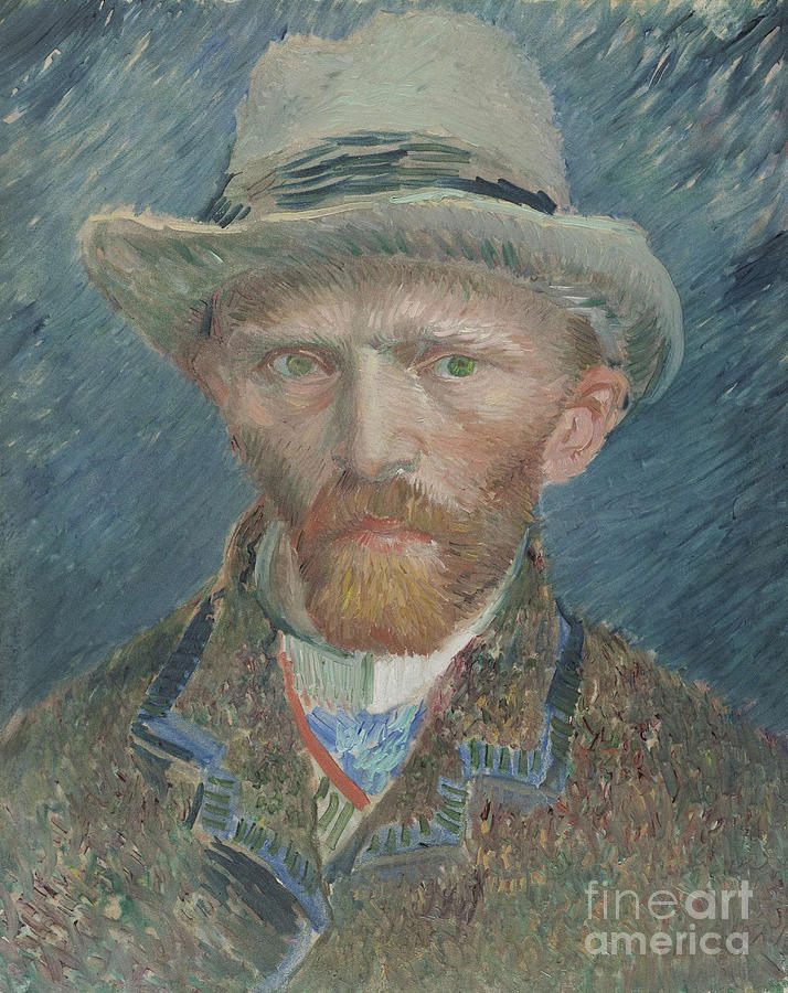 Self-portrait. Artist Gogh, Vincent #1 Drawing by Heritage Images
