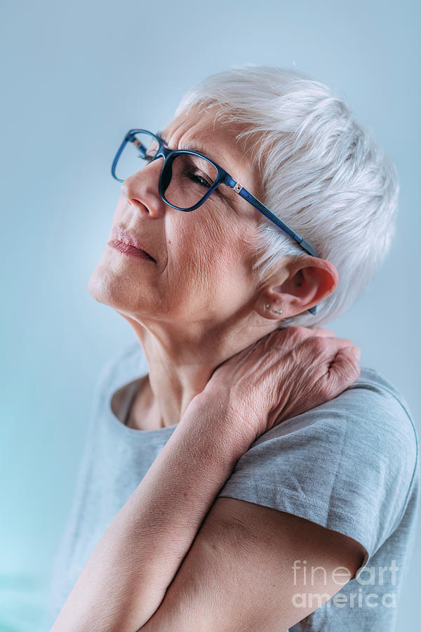 Senior Woman With Shoulder Pain #1 Photograph by Microgen Images/science Photo Library