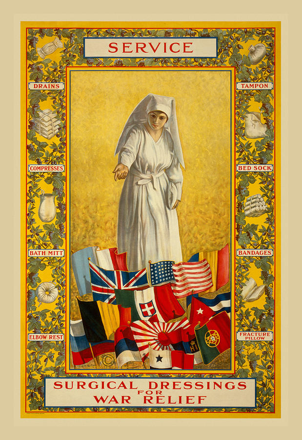 Service - Surgical Dressings for War Relief #1 Painting by Thomas Tryon Service - Surgical Dressings for War Relief #1 Painting by Thomas Tryon