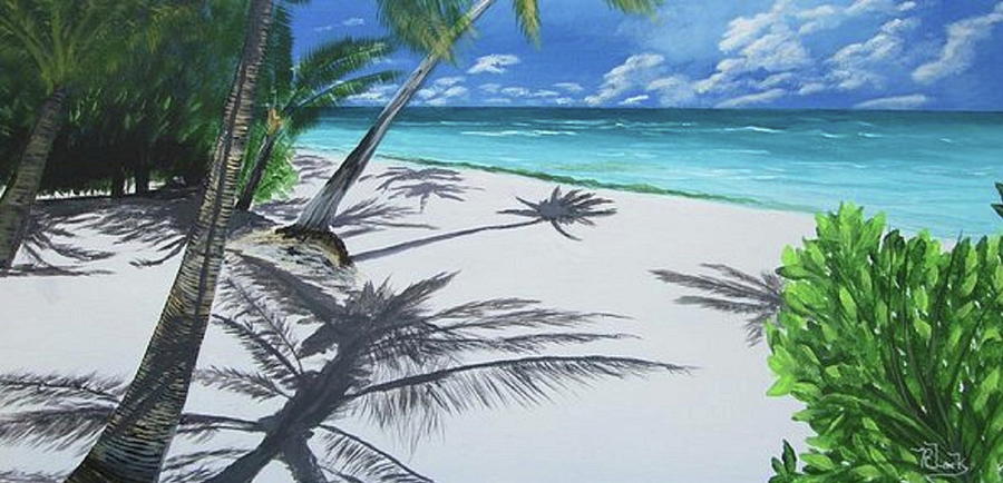 Shadow Beach Painting by Robert Clark