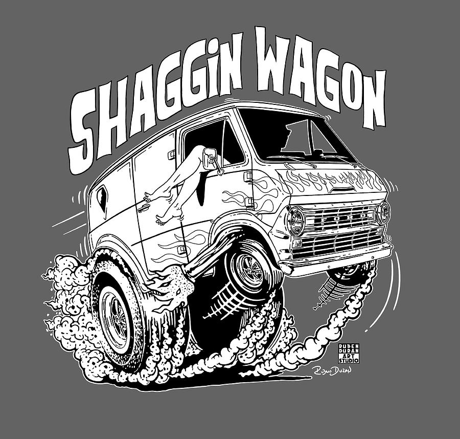 Car Digital Art - Shaggin Wagon #2 by Ruben Duran