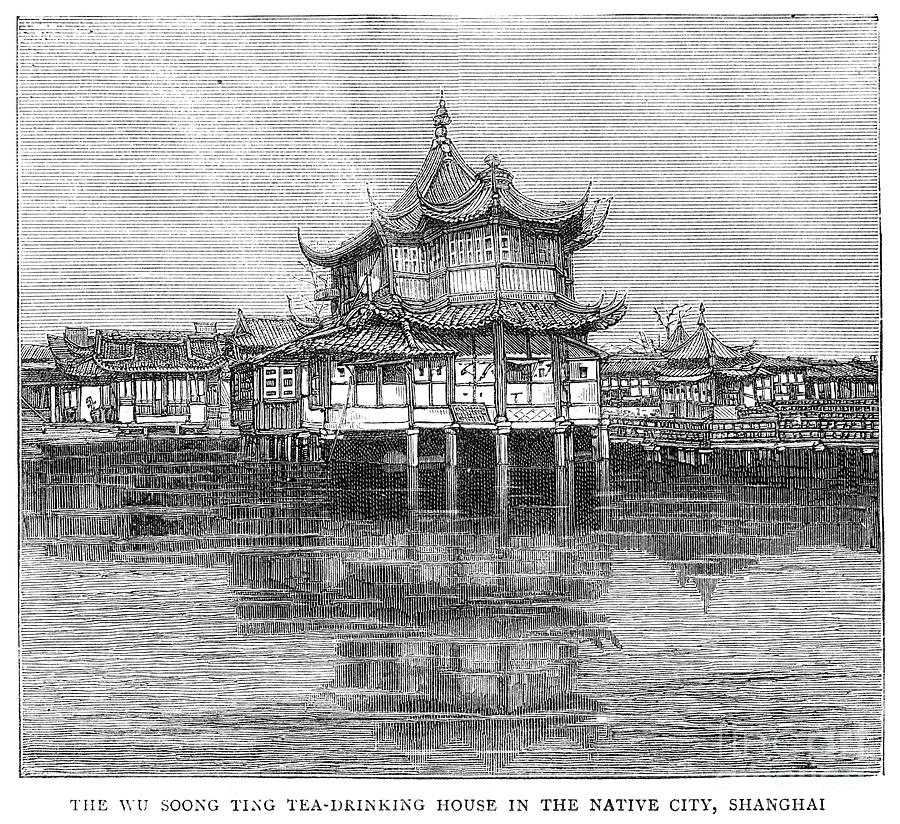 Shanghai Bund, 1883 #1 Drawing by Granger