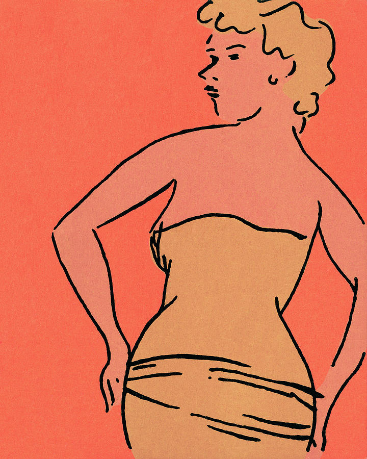 Vintage Drawing - Shapely woman #1 by CSA Images
