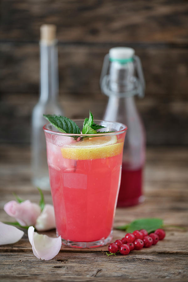 Sharbat persian Lemonade With Redcurrant Syrup, Lemon And Rose Water #1 Photograph by Jan Wischnewski