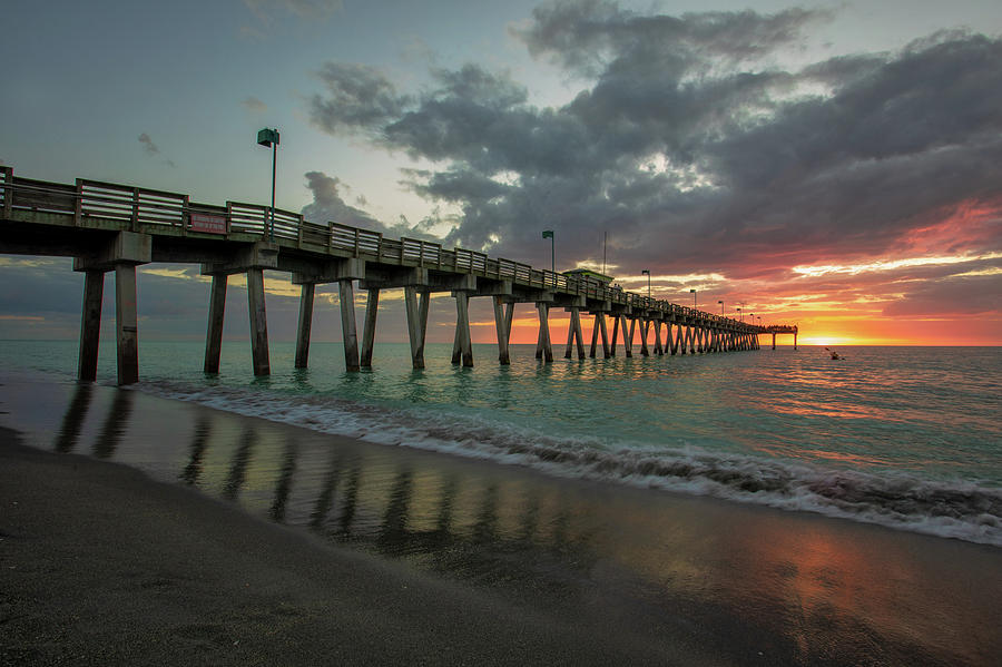 Sharky's On the Pier Sunset #1 Photograph by Ron Wiltse - Pixels