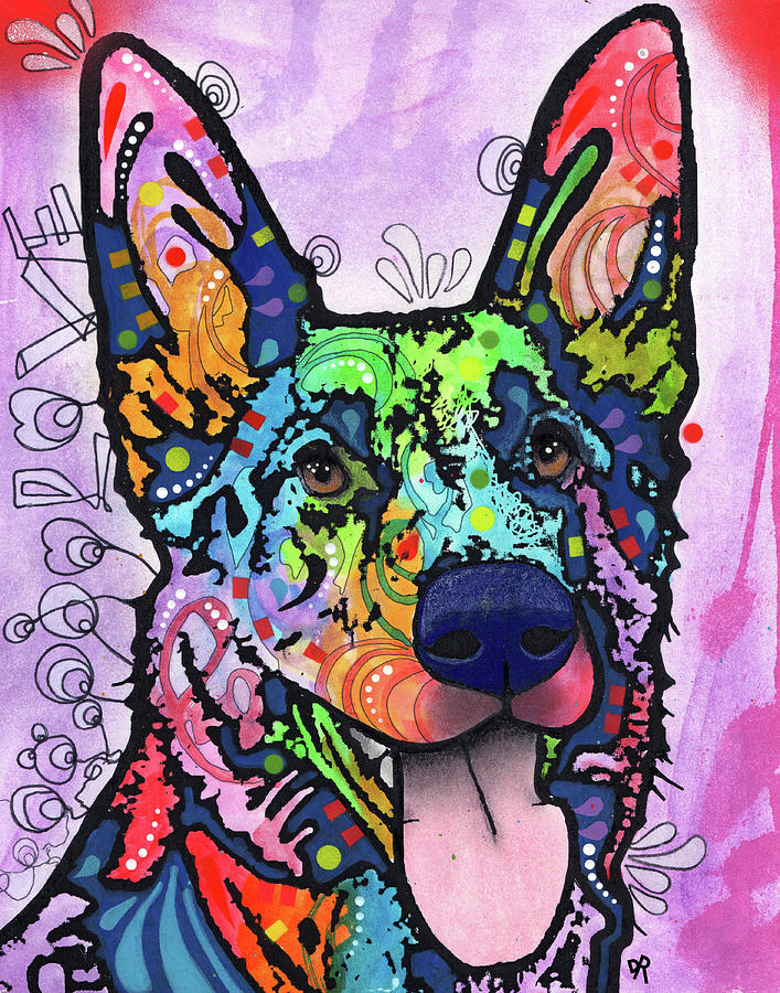 Dog Mixed Media - Shepherd Love #1 by Dean Russo