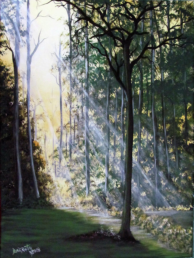 Shining Through Painting by Gloria E Barreto-Rodriguez