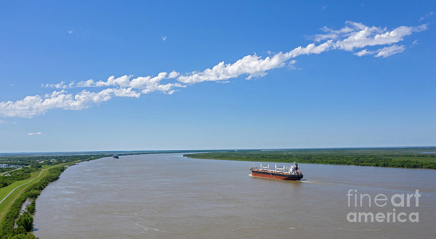 Ships On Mississippi River #1 Photograph by Jim West/science Photo Library