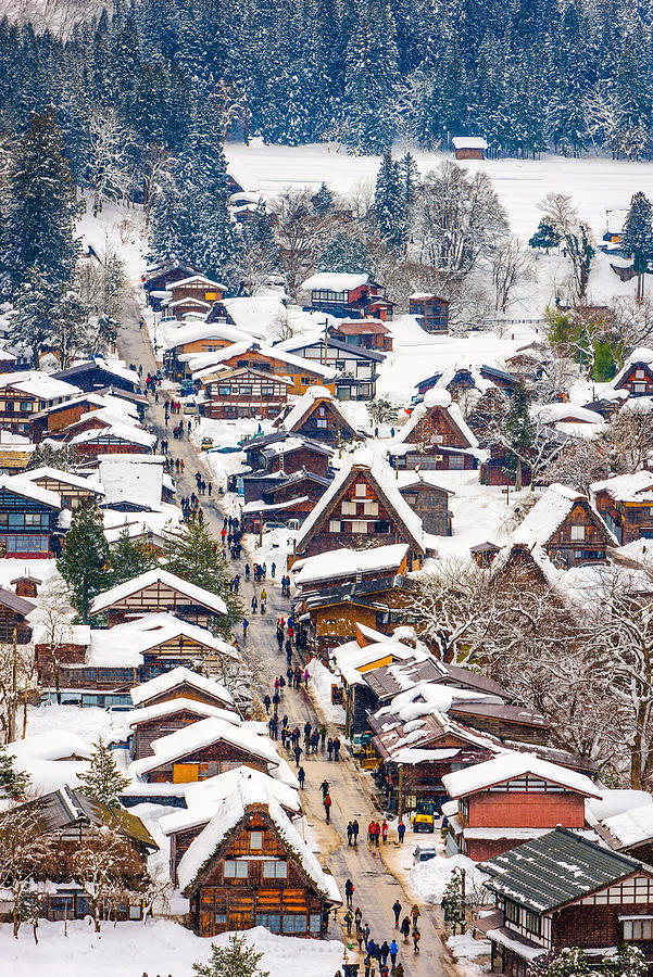 Winter Photograph - Shirakawago, Gifu, Japan Historic #1 by Sean Pavone
