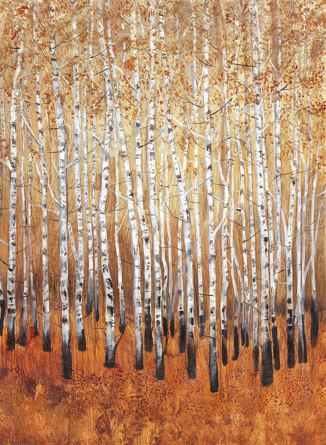 Sienna Birches I #1 Painting by Tim Otoole