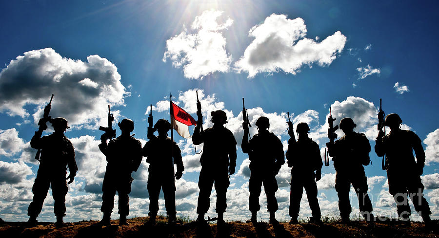 Silhouette Of Soldiers From The U.s #1 Photograph by Stocktrek Images
