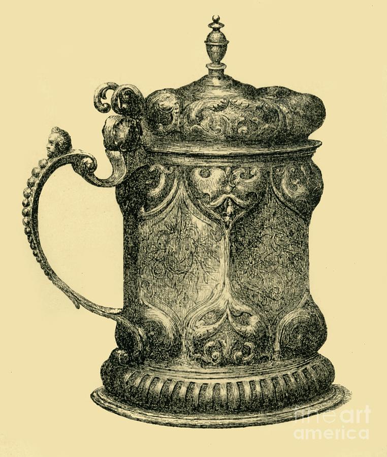 Silver Tankard #1 Drawing by Print Collector