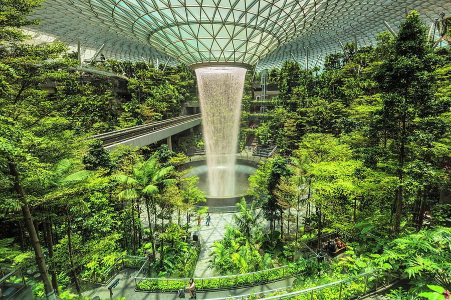 Singapore, Singapore City, Gem, Indoor Waterfall, Changi Airport 