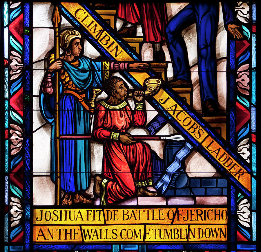 Singing Windows stained glass, designed by J&R Lamb, located in the University chapel at Tuskegee University, Tuskegee, Alabama #1 Painting by Carol Highsmith