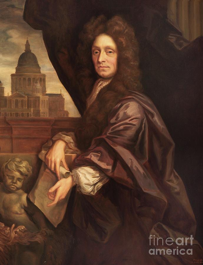 Sir Christopher Wren Painting by Godfrey Kneller
