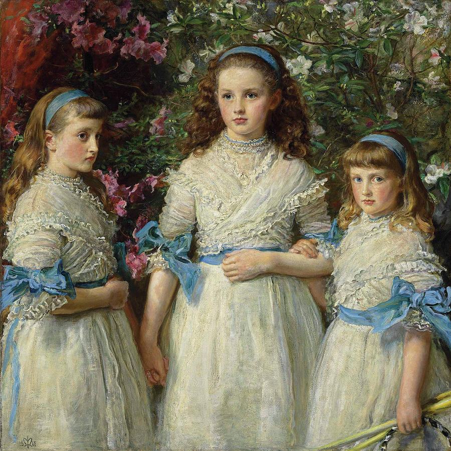 John Everett Millais Painting - Sisters #1 by John Everett Millais