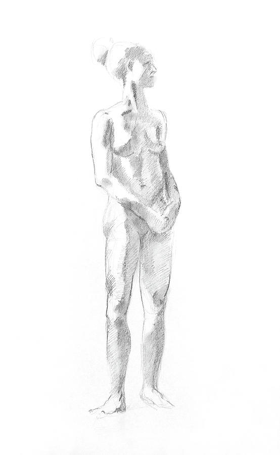 Standing Woman. Study 3 Drawing by Masha Batkova