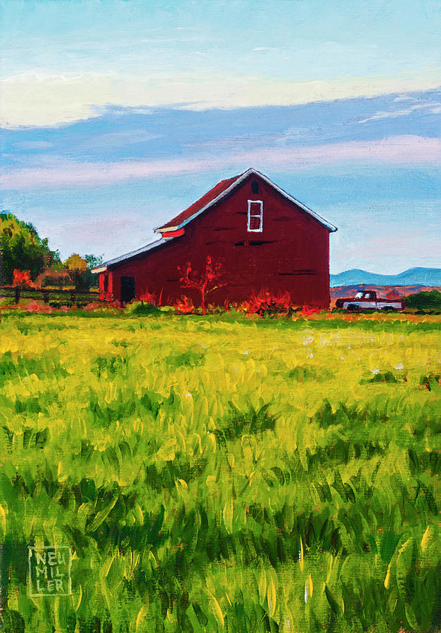 Sunset Painting - Skagit Valley Barn #4 #1 by Stacey Neumiller