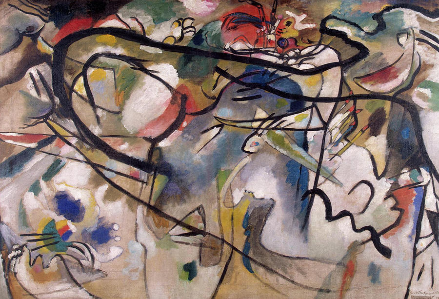 Wassily Kandinsky Painting - Sketch for Composition V #1 by Wassily Kandinsky
