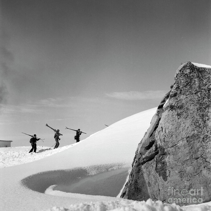 Mountain Photograph - Skiing Vacation To Immenstadt In The Allgaeu Area, Germany 1930s by 