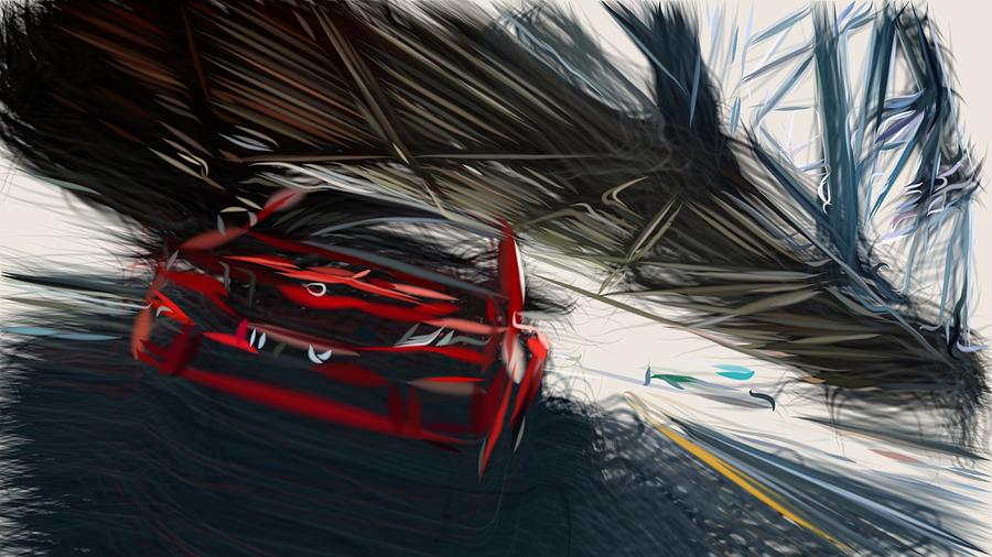 Skoda Octavia RS 245 Drawing #2 Digital Art by CarsToon Concept