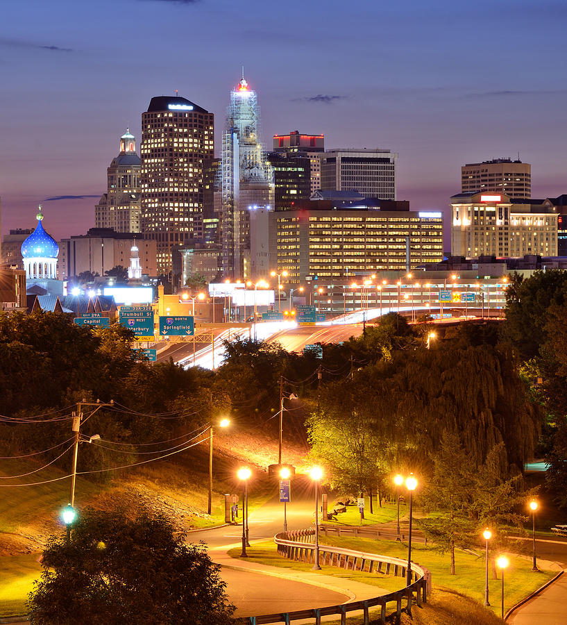 Landscape Photograph - Skyline Of Downtown Hartford #1 by Sean Pavone