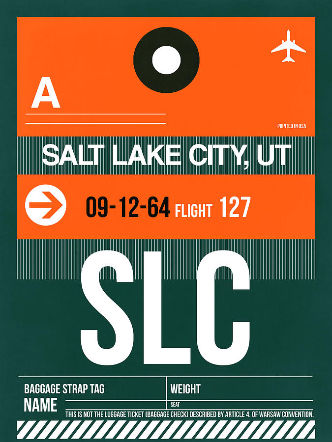 SLC Salt Lake City Luggage Tag II #1 Digital Art by Naxart Studio ...