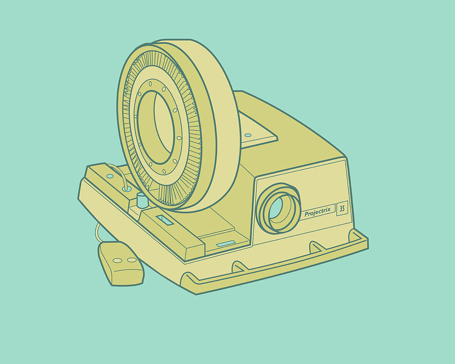 Vintage Drawing - Slide Projector #1 by CSA Images