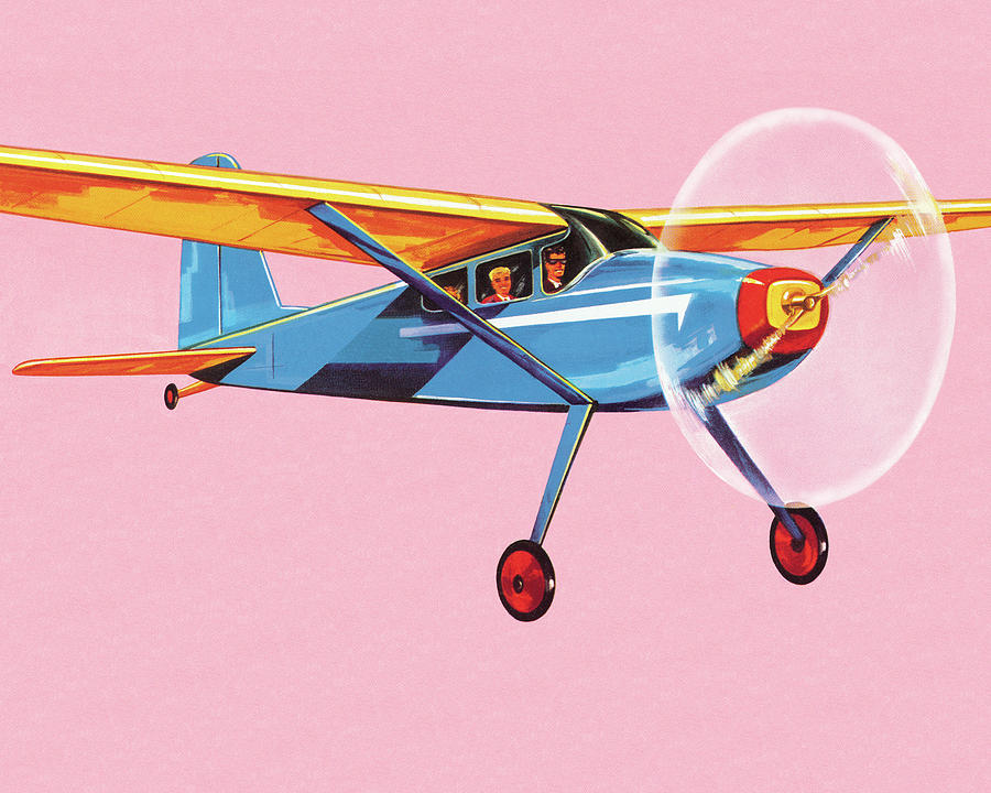 Transportation Drawing - Small Airplane #1 by CSA Images