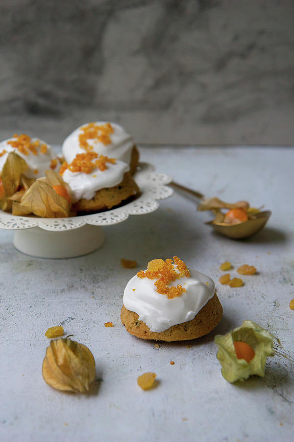 Small Christmas Cakes With Physalis #1 Photograph by Patricia Miceli
