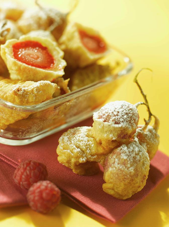 Small Strawberry Fritters #1 Photograph by Studio