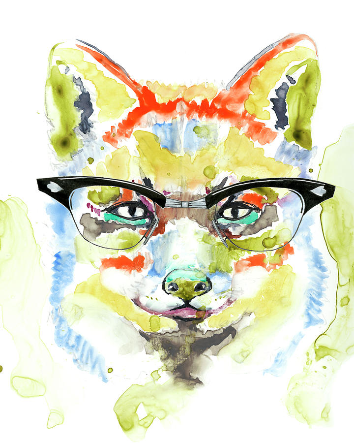 Smarty-pants Fox #1 Painting by Jennifer Goldberger